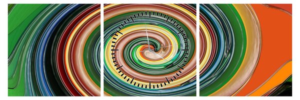 Tablou abstract - spirala colorata (cu ceas) (90x30 cm)