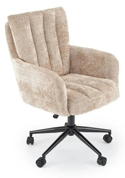Scaun birou MISHEL, bej/negru, stofa/metal, 62x70x92/100 cm