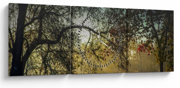 Tablou cu răsărit de soare (cu ceas) (90x30 cm)