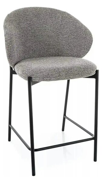 Scaun bar KIOTO H-2, gri/negru, stofă/metal, 54x44x90 cm