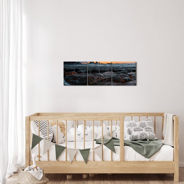 Tablou - peisaj din Noua Zeelanda (cu ceas) (90x30 cm)