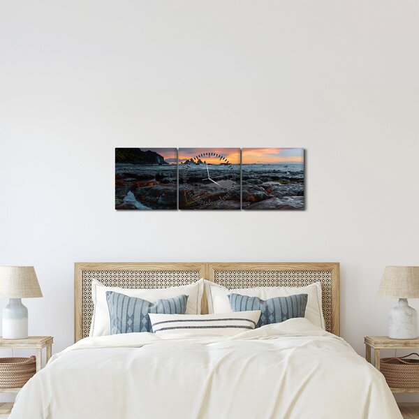 Tablou - peisaj din Noua Zeelanda (cu ceas) (90x30 cm)