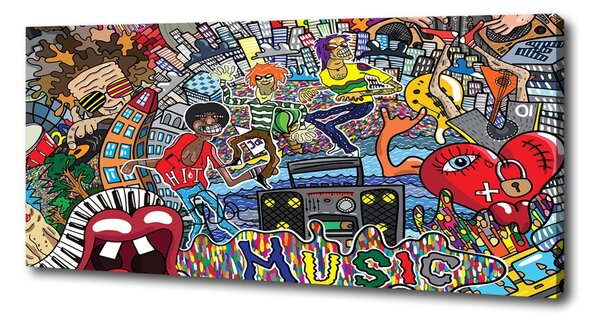 Imprimare tablou canvas colaj muzical