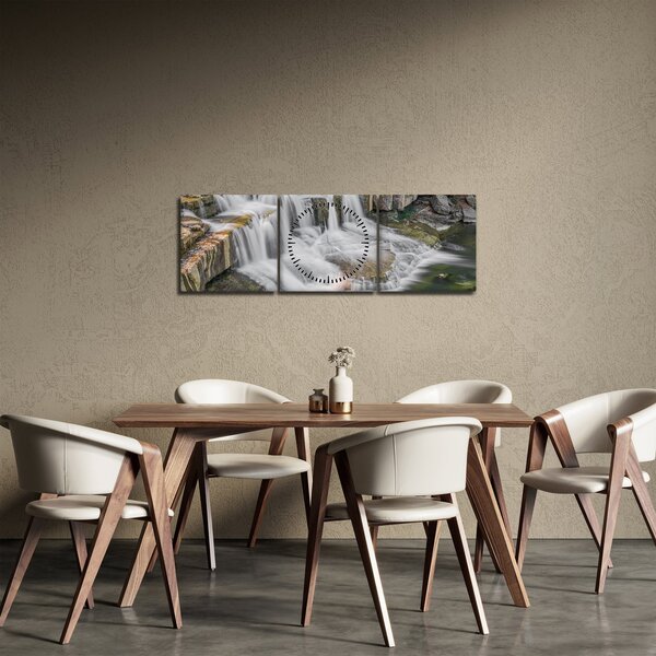 Tablou cu cascade (cu ceas) (90x30 cm)