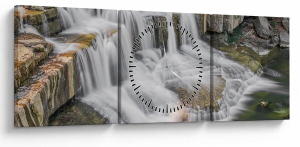 Tablou cu cascade (cu ceas) (90x30 cm)