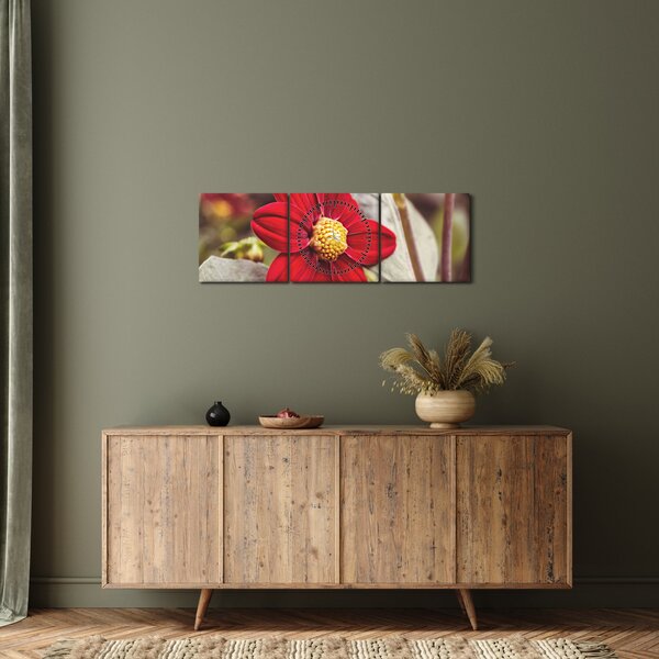 Tablou cu floare (cu ceas) (90x30 cm)
