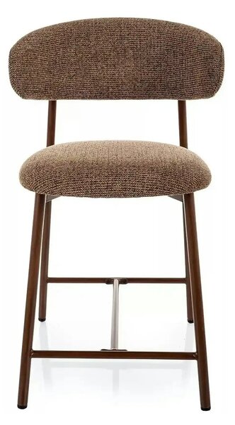 Scaun bar ELTON H-2, cappuccino/nuc, stofă/metal, 43x45x91 cm