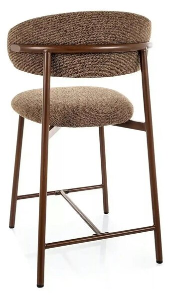 Scaun bar ELTON H-2, cappuccino/nuc, stofă/metal, 43x45x91 cm