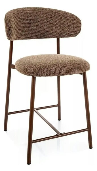 Scaun bar ELTON H-2, cappuccino/nuc, stofă/metal, 43x45x91 cm