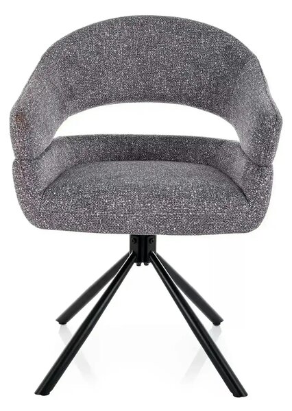 Scaun BORGO, gri/negru, stofă/metal, 58x45x87 cm