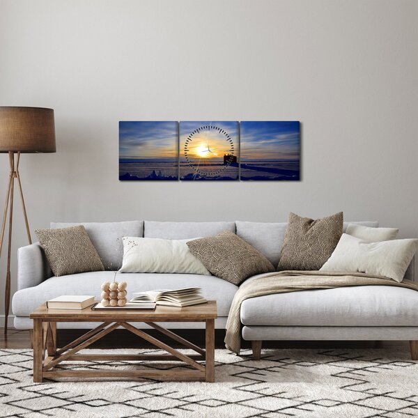 Tablou - peisaj polar (cu ceas) (90x30 cm)