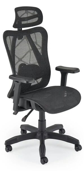 Scaun birou XERON, negru, plasa, 65x61x112/126 cm