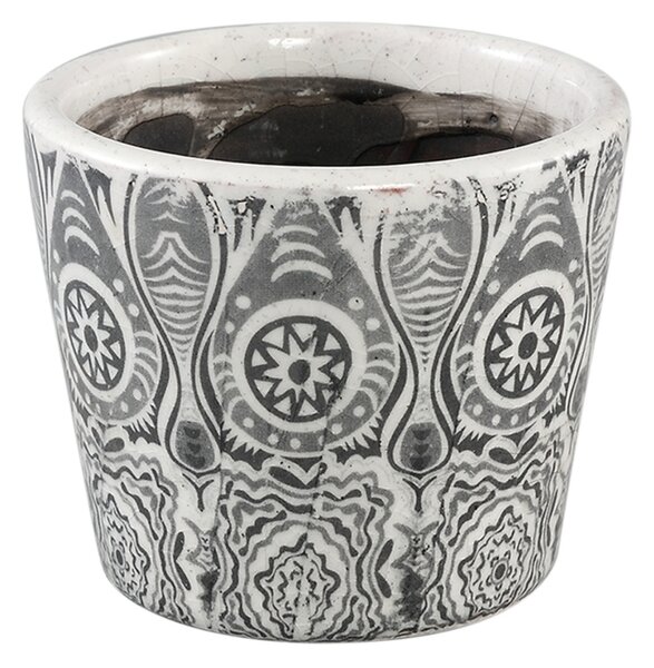 Ghiveci ceramic rotund BEIRE 14 cm, alb-gri Marime: L