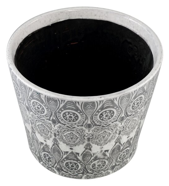 Ghiveci ceramic rotund BEIRE 14 cm, alb-gri Marime: L