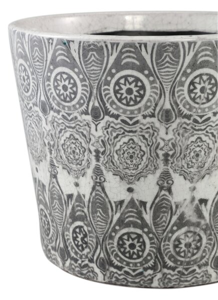 Ghiveci ceramic rotund BEIRE 14 cm, alb-gri Marime: L
