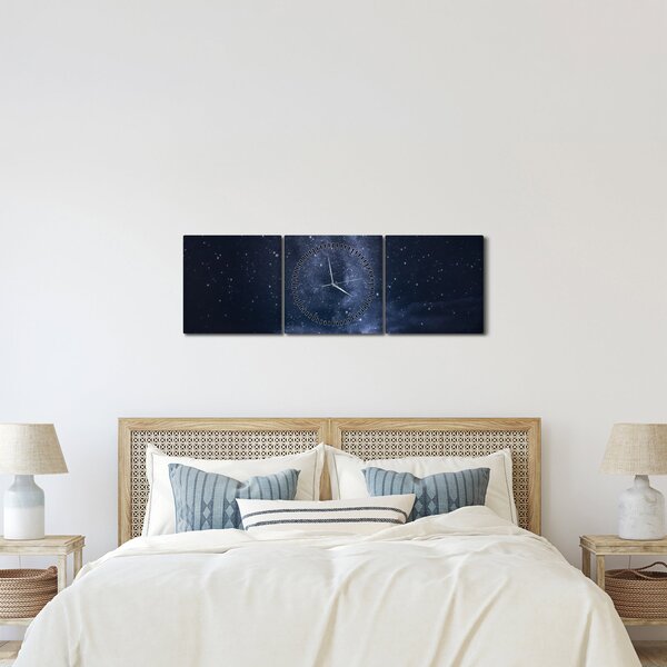 Tablou cerului plin de stele (cu ceas) (90x30 cm)