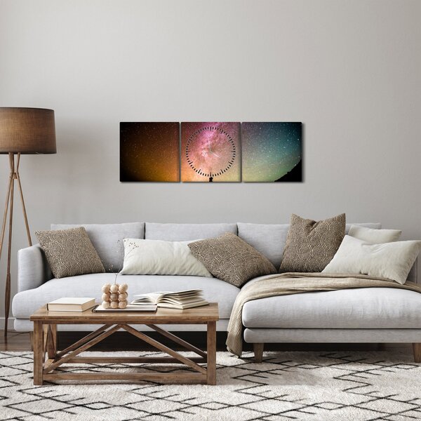 Tablou - cerul plin de stele (cu ceas) (90x30 cm)