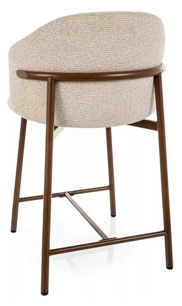 Scaun bar OSAKA H-2, bej deschis/nuc, stofă/metal, 54x43x88 cm