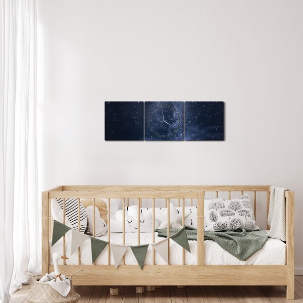 Tablou cerului plin de stele (cu ceas) (90x30 cm)
