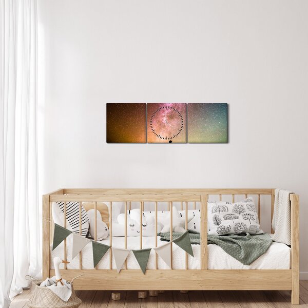 Tablou - cerul plin de stele (cu ceas) (90x30 cm)