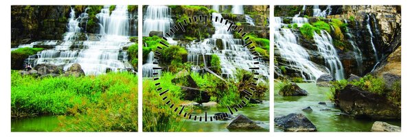 Tablou - cascade (cu ceas) (90x30 cm)