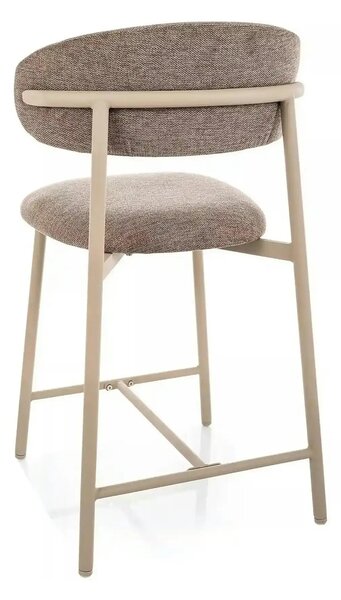 Scaun bar ELTON H-2, bej/cașmir, stofă/metal, 43x45x91 cm