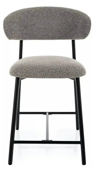 Scaun bar ELTON H-2, gri/negru, stofă/metal, 43x45x91 cm
