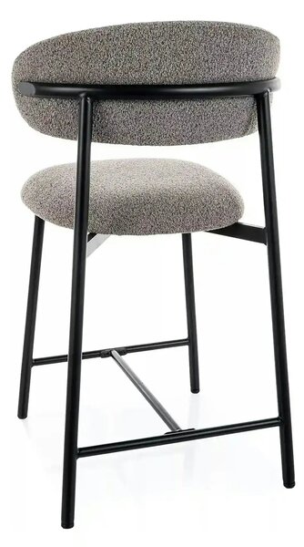 Scaun bar ELTON H-2, gri/negru, stofă/metal, 43x45x91 cm