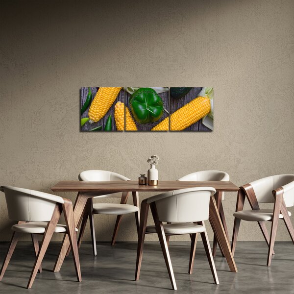 Tablou - legume (cu ceas) (90x30 cm)