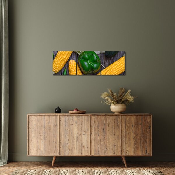 Tablou - legume (cu ceas) (90x30 cm)
