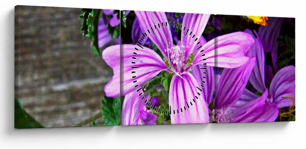 Tablou -flori de câmp (cu ceas) (90x30 cm)