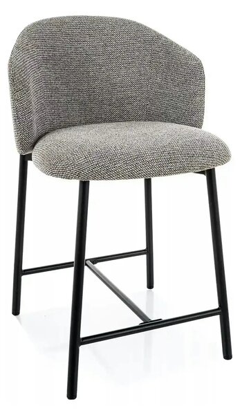 Scaun bar OSAKA H-2, gri/negru, stofă/metal, 54x43x88 cm