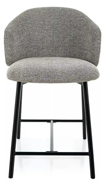 Scaun bar OSAKA H-2, gri/negru, stofă/metal, 54x43x88 cm
