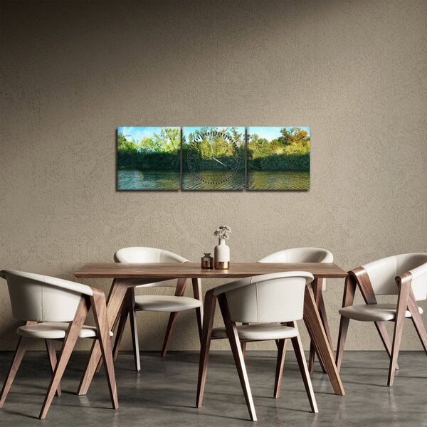 Tablou - lac (cu ceas) (90x30 cm)