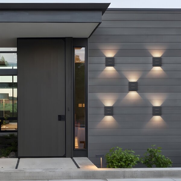 Brilagi - Aplica LED de exterior DOUBLERAY LINE, 6W, 230V, antracit, IP54