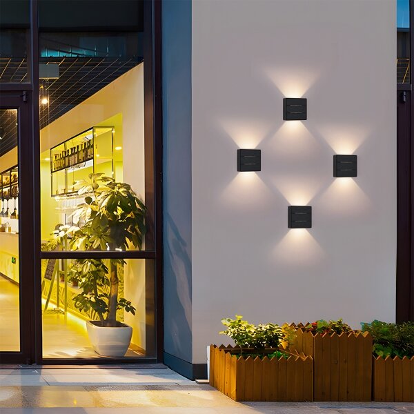 Brilagi - Aplica LED de exterior DOUBLERAY LINE, 6W/230V, negru, IP54