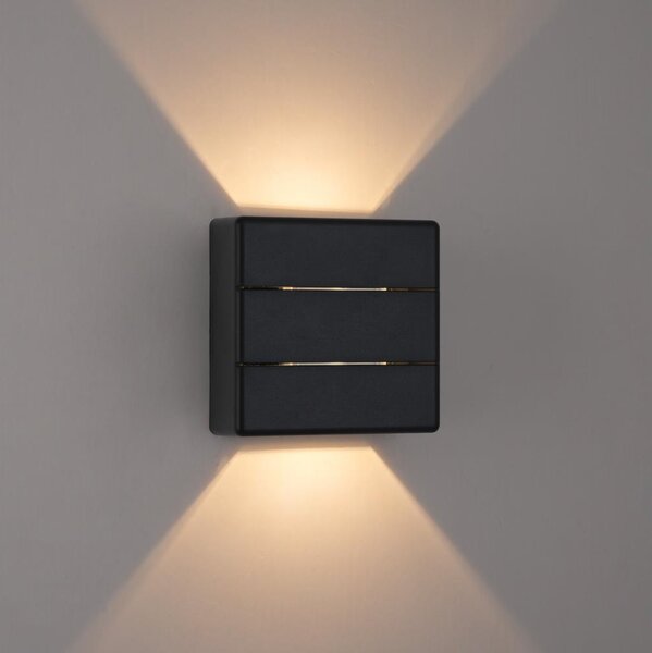 Brilagi - Aplica LED de exterior DOUBLERAY LINE, 6W/230V, negru, IP54