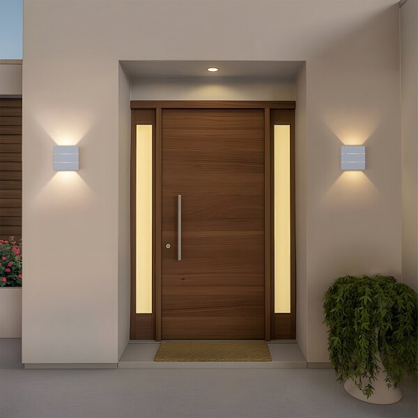 Brilagi - Aplică LED de exterior DOUBLERAY LINE, 6W, 230V, albă, IP54