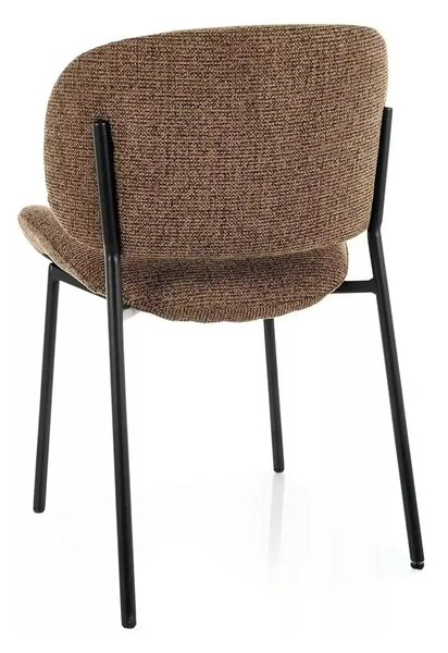 Scaun KISO, cappuccino/negru, stofă/metal, 59x46x81 cm