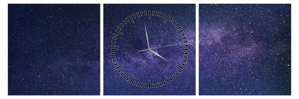 Tablou cu galaxie (cu ceas) (90x30 cm)