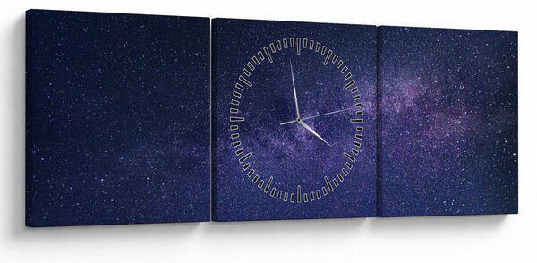 Tablou cu galaxie (cu ceas) (90x30 cm)