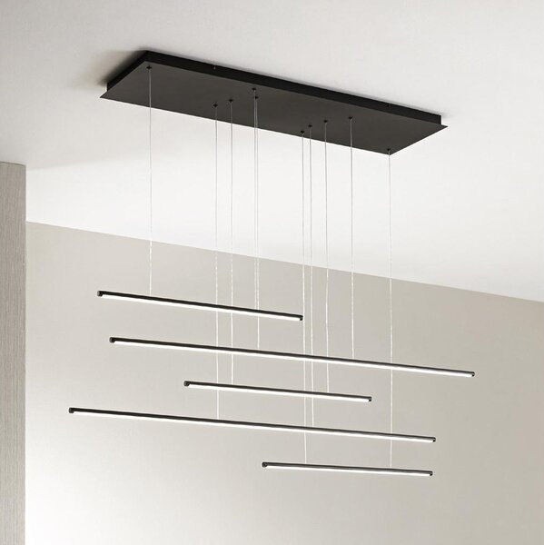 Ondaluce - Lustră LED dimerizabilă suspendată pe cablu GENIUS LED/72W/230V, neagră