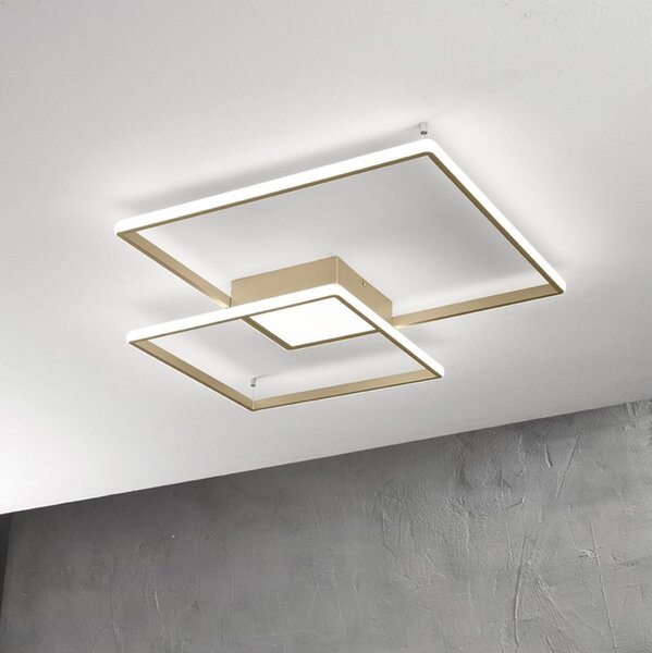 Ondaluce - Plafonieră LED dimabilă DOWEL LED/46W/230V 55x55 cm, finisaj auriu