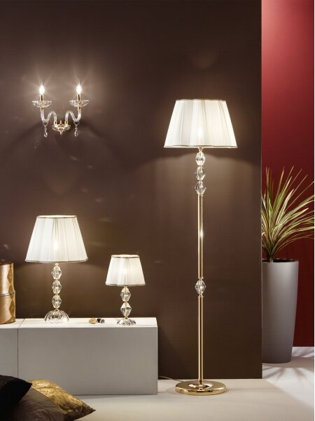 Ondaluce - Lampă de masă din cristal BRIGIDA, 1xE27/15W/230V, crem/transparentă