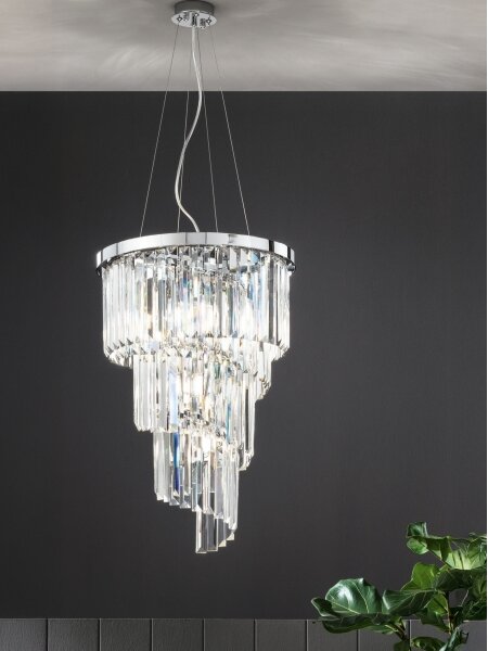 Ondaluce - Lustră cu cristale ALEXANDER, pe cablu, 7xE14/10W/230V, crom lucios