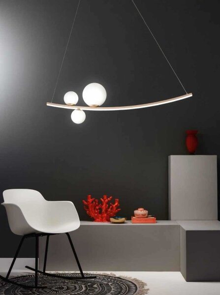 Ondaluce - Lustru LED dimabil pe cablu ALTALENA LED/48W/230V auriu/alb