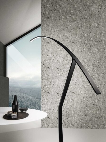 Ondaluce - Lampă de podea LED reglabilă FOLAGA LED/30W/230V, 190 cm, neagră