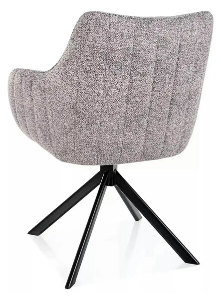 Scaun rotativ AZALIA, gri deschis/negru, stofă/metal, 61x44x86 cm