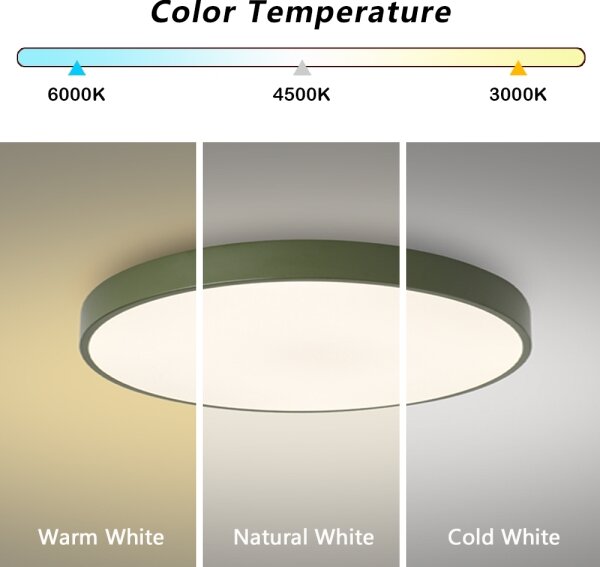 Brilagi - Plafonieră LED POOL, 60W, 230V, 3000/4000/6000K, 60 cm, verde