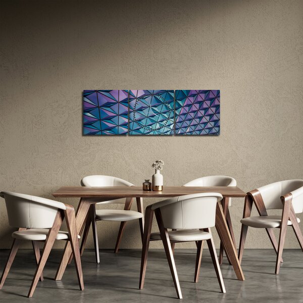 Tablou - structură colorată (cu ceas) (90x30 cm)